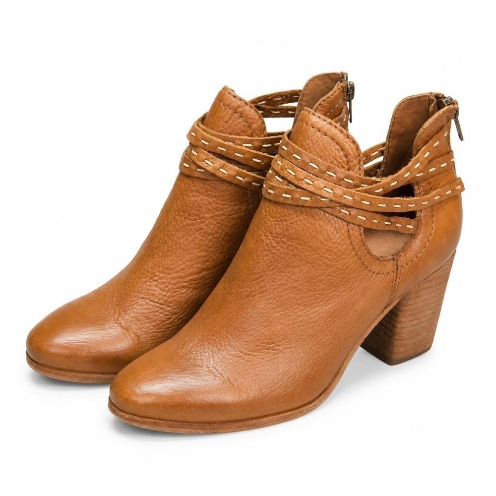 Frye Naomi Pickstitch‎ Shootie Boots Womens 8B Leather Zip Western Boho Rodeo